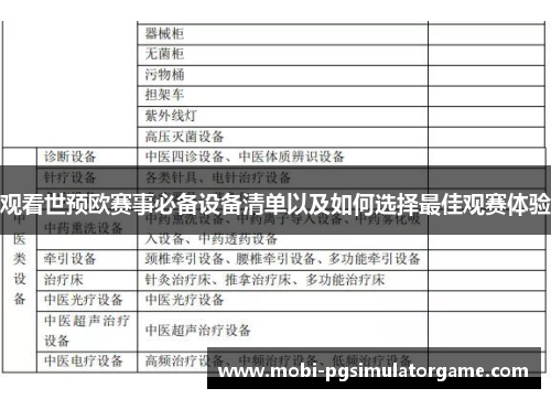 观看世预欧赛事必备设备清单以及如何选择最佳观赛体验